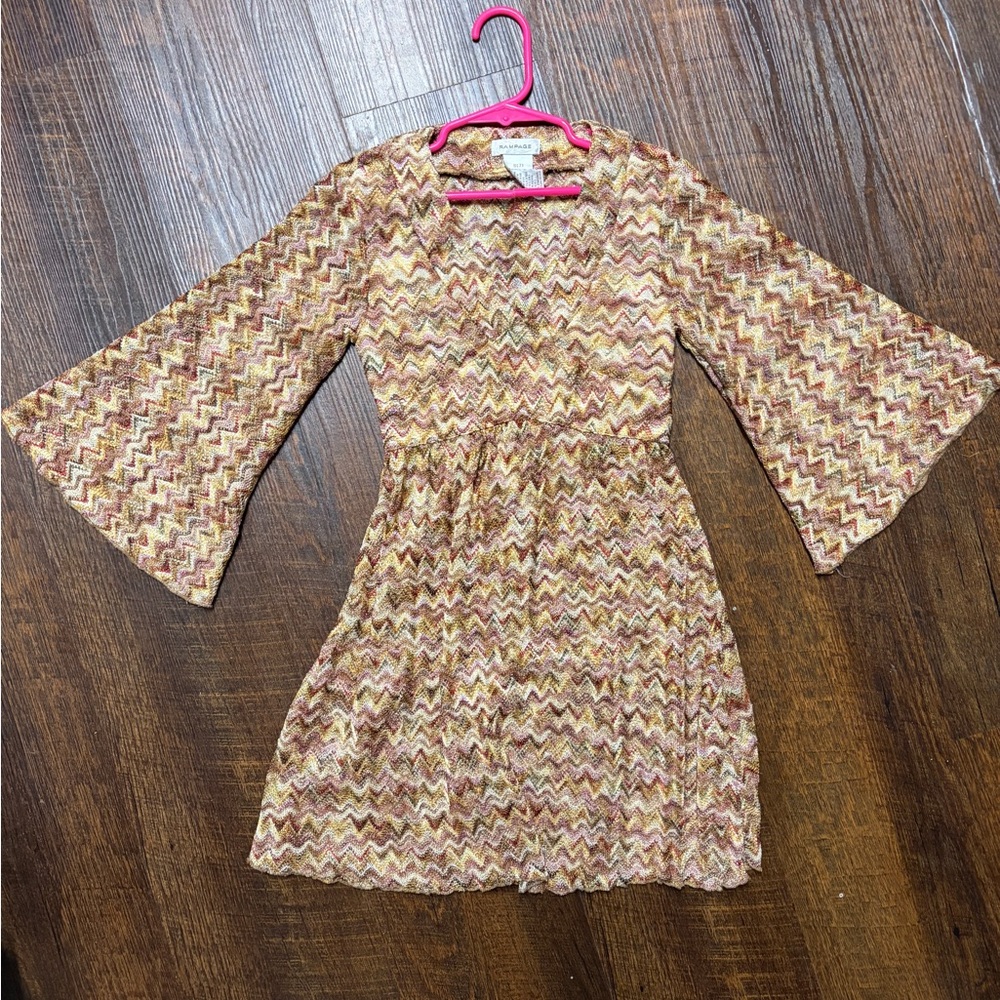 Rampage Kids Dress with Bohemian Chevron Pattern Crochet Size 7